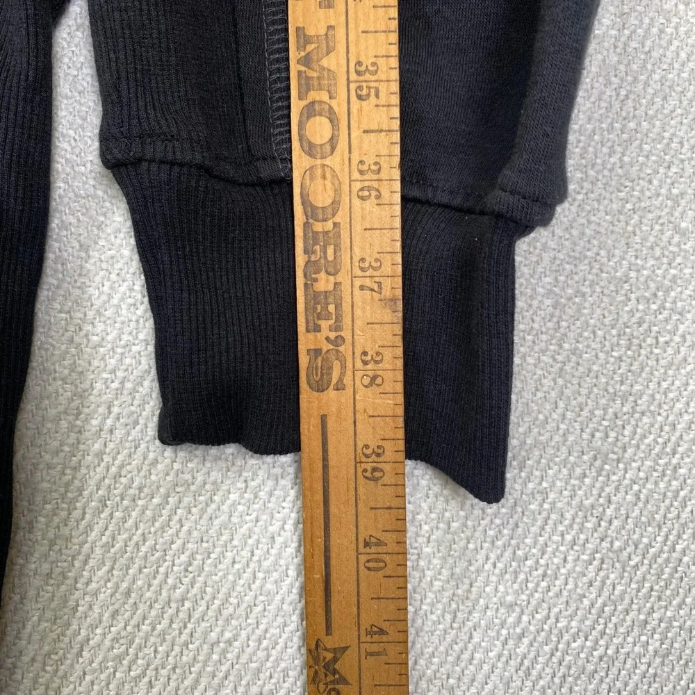 True Religion Rib Stitch Dept Boxy Zip Up Mens XL Jet Black Contrast Hoodie New